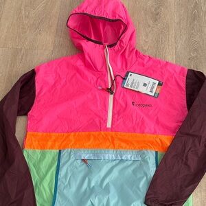 Cotopaxi Multicolor Hooded Jacket with Pink and Orange Accents